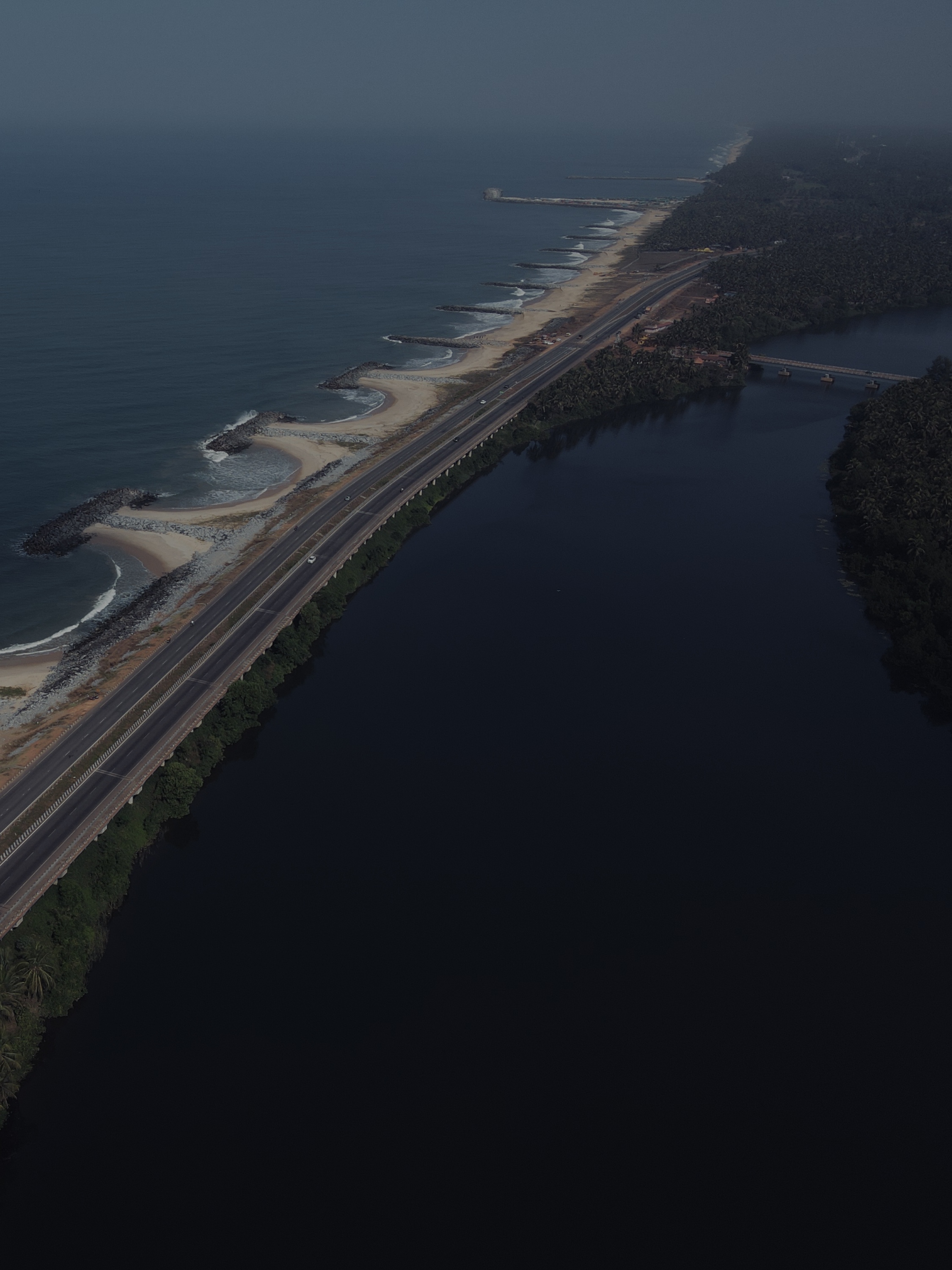 Aerial view of Udupi coastline